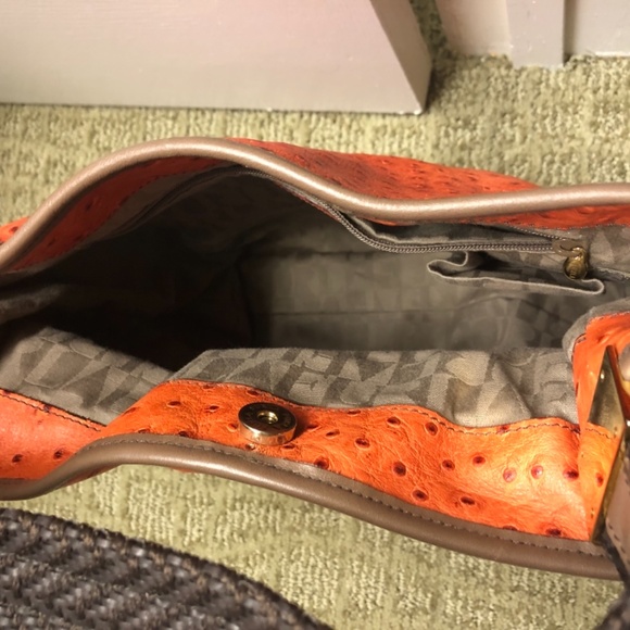 Furla Ostrich Embossed Leather Tote/Shoulder & Hand Straps - Like New Worn Once - Picture 2 of 7